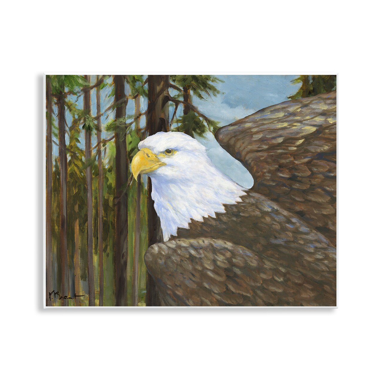 Stupell Industries Woodland Eagle's View Wall Plaque Design by Paul Brent